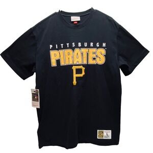 Pittsburgh Pirates MLB Shirt Men's L Black Cooperstown Mitchell & Ness Tee NWT